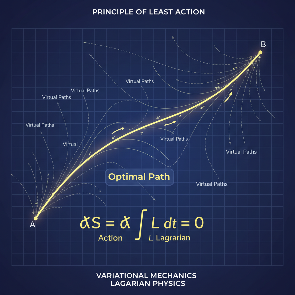 Least action principle: nature optimizes paths through spacetime